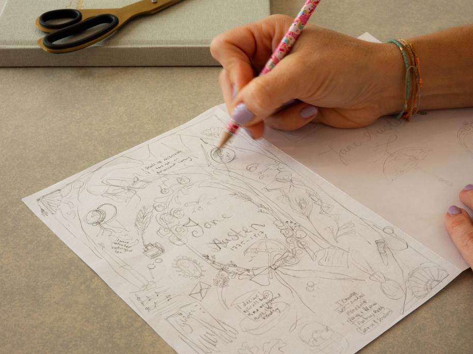 Initial sketch after receiving the brief from the British Library