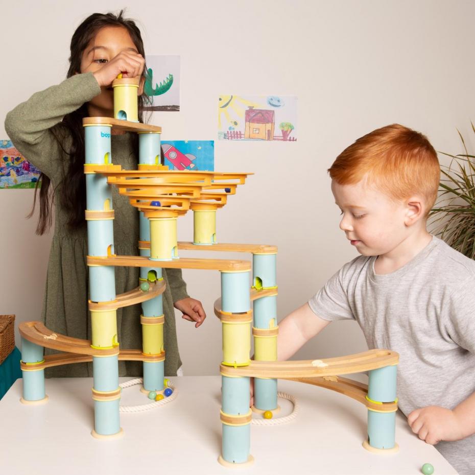 boppi Bamboo Marble Run Lifestyle Image - Jumbo Pack