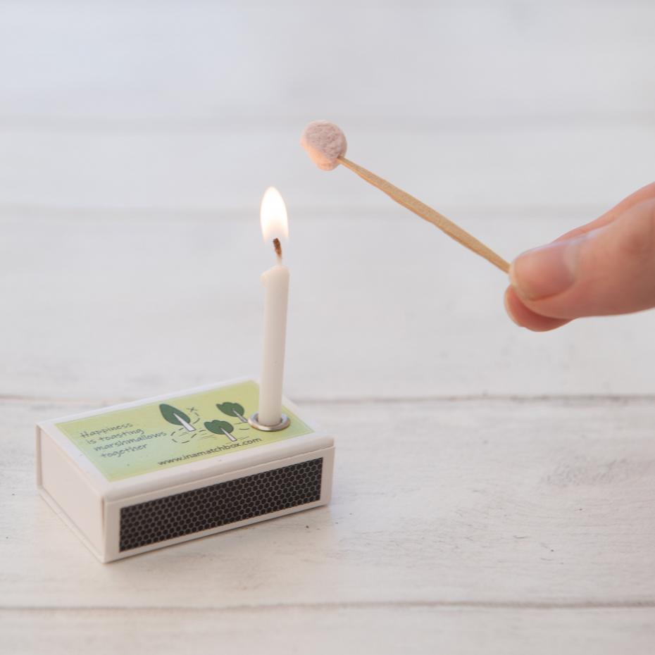 Original Mini Marshmallow Toasting Kit in use