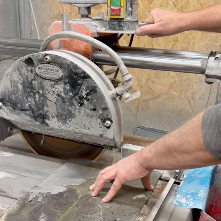 Watch the slates being cut