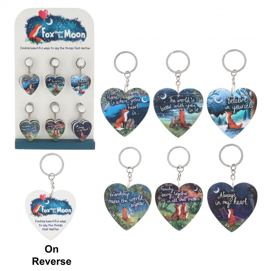 Fox Under the Moon Keepsake Keyrings