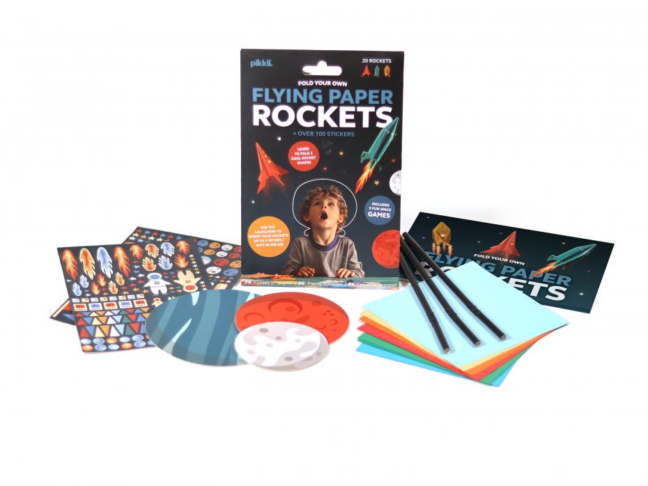 Pikkii Make Your Own Flying Paper Rockets Kit
