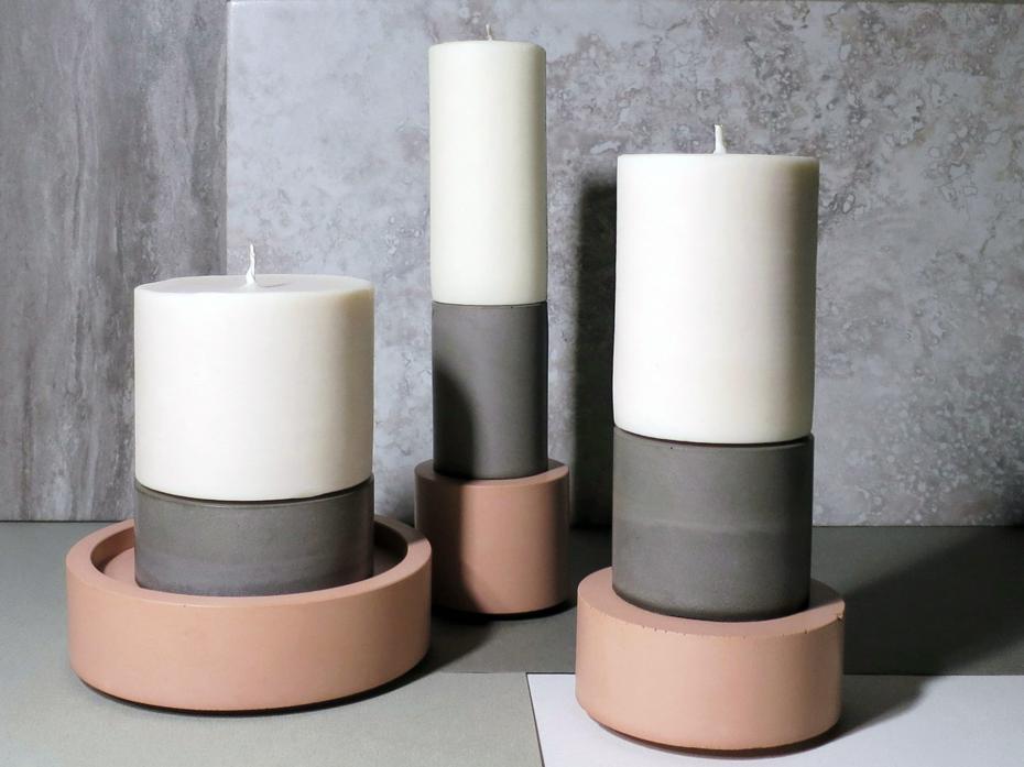CONCRETE & WAX Grey and Blush Modular Stacks