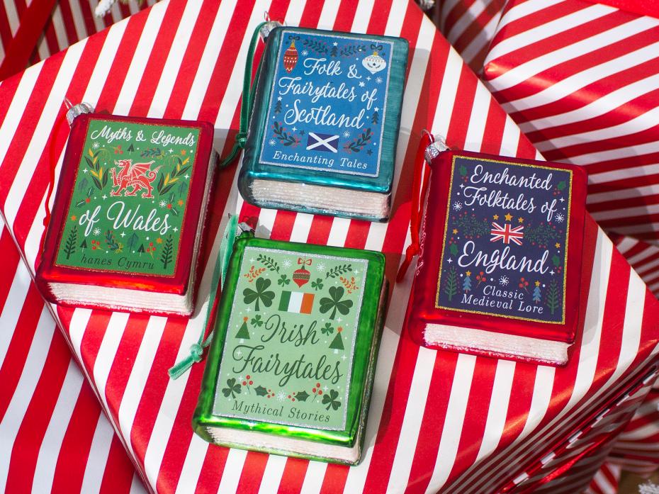 UK + Ireland Countries Glass Hanging Books