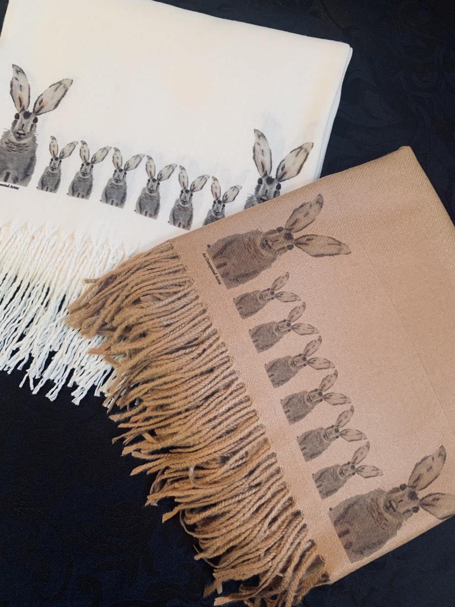 Hares on Cream or Caramel