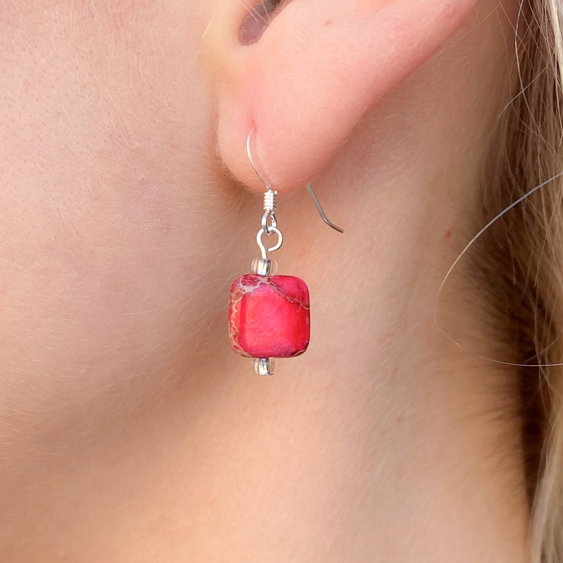 Pink Jasper Earrings