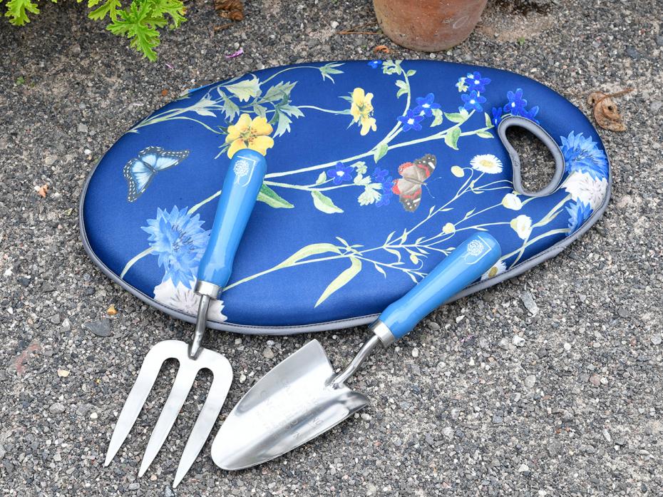 Burgon & Ball RHS Gifts for Gardeners British Meadow trowel, fork, kneeler