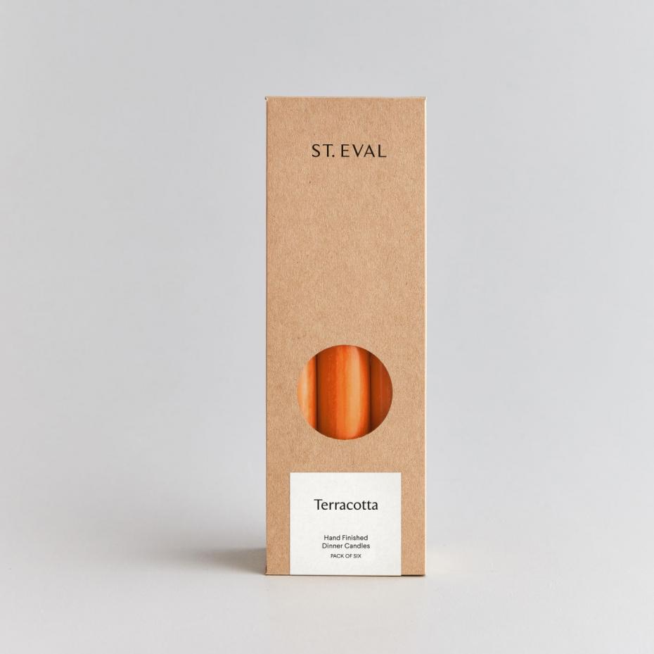 Coloured Dinner Candle Gift Pack, Terracotta