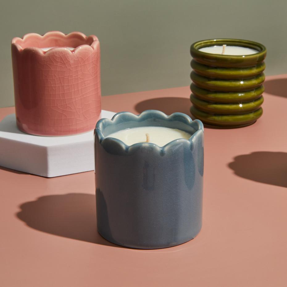 The Contemporary Kiln Collection: Sky Blue Amber & Bergamot Candle
