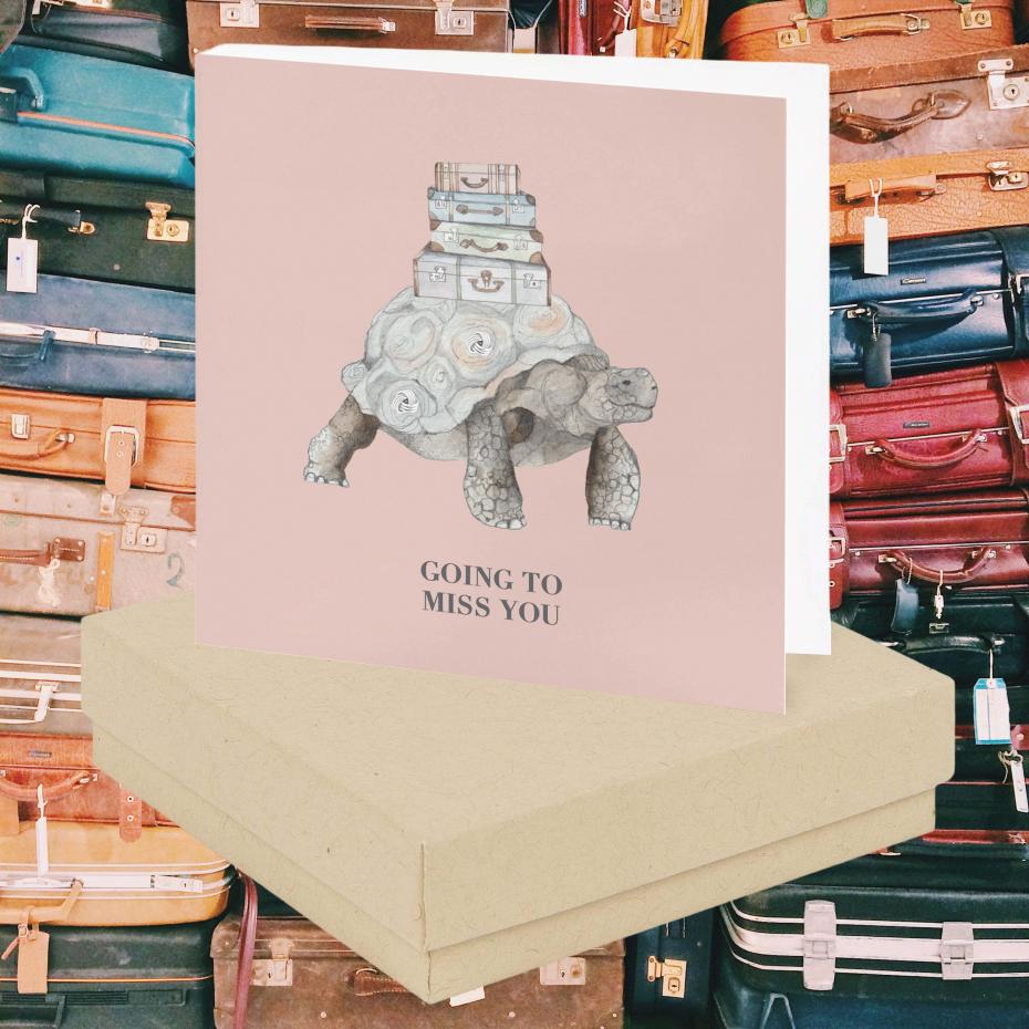 Adorable Animals Collection - Boxed Greeting Card with Sterling Silver Friendship Knot Earrings