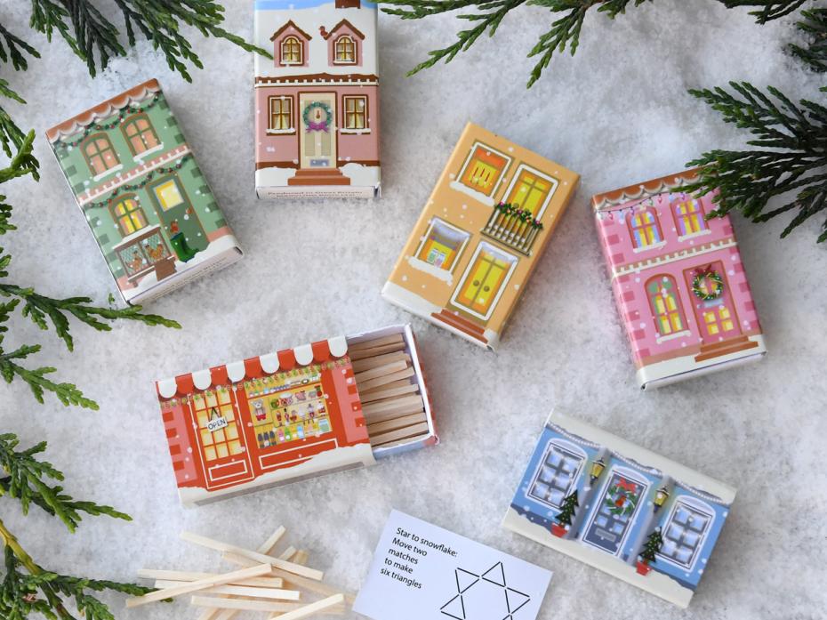 Festive Village - Matchstick Puzzles Alternative Christmas Cracker Set