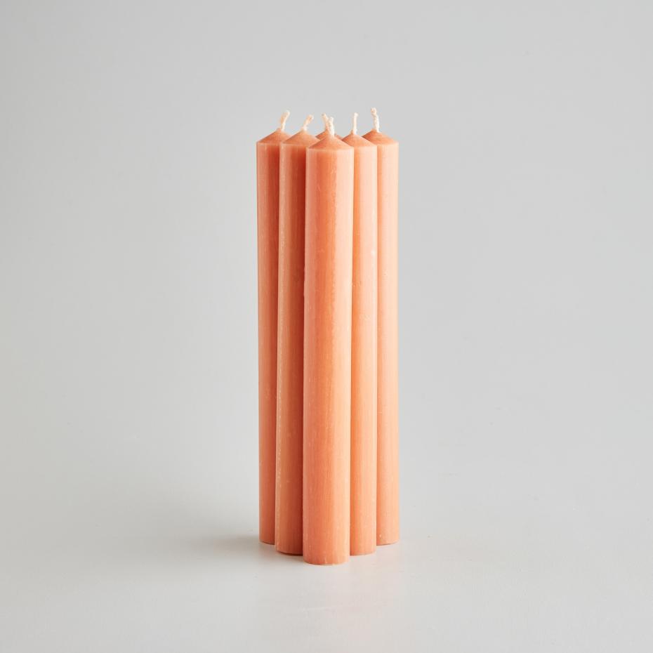Coloured Dinner Candles, Terracotta