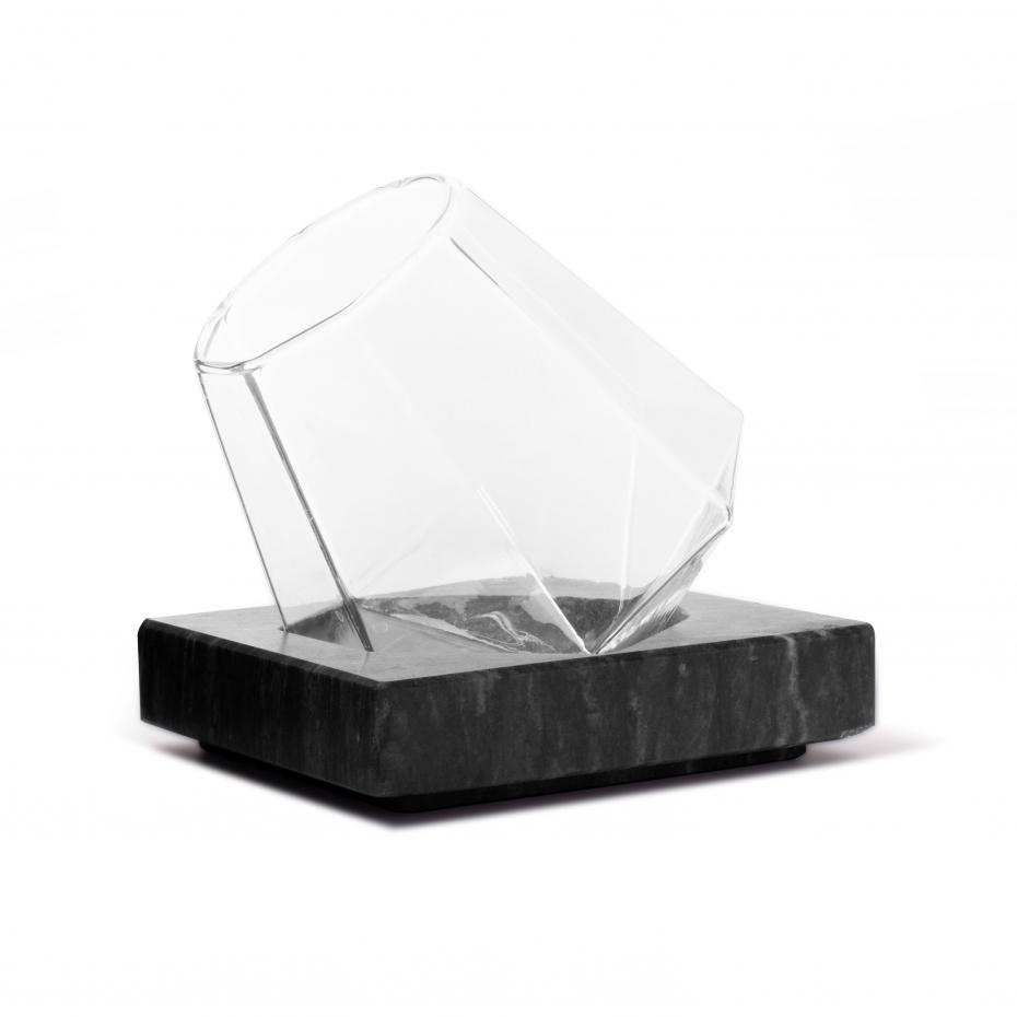 Diamond Glass Nesting in Marble Cooling Coaster