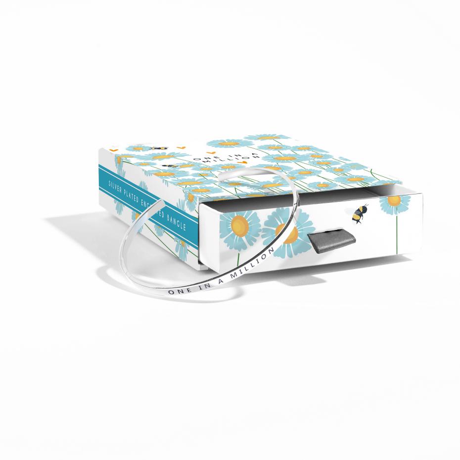 Silver Plated Engraved Bangle