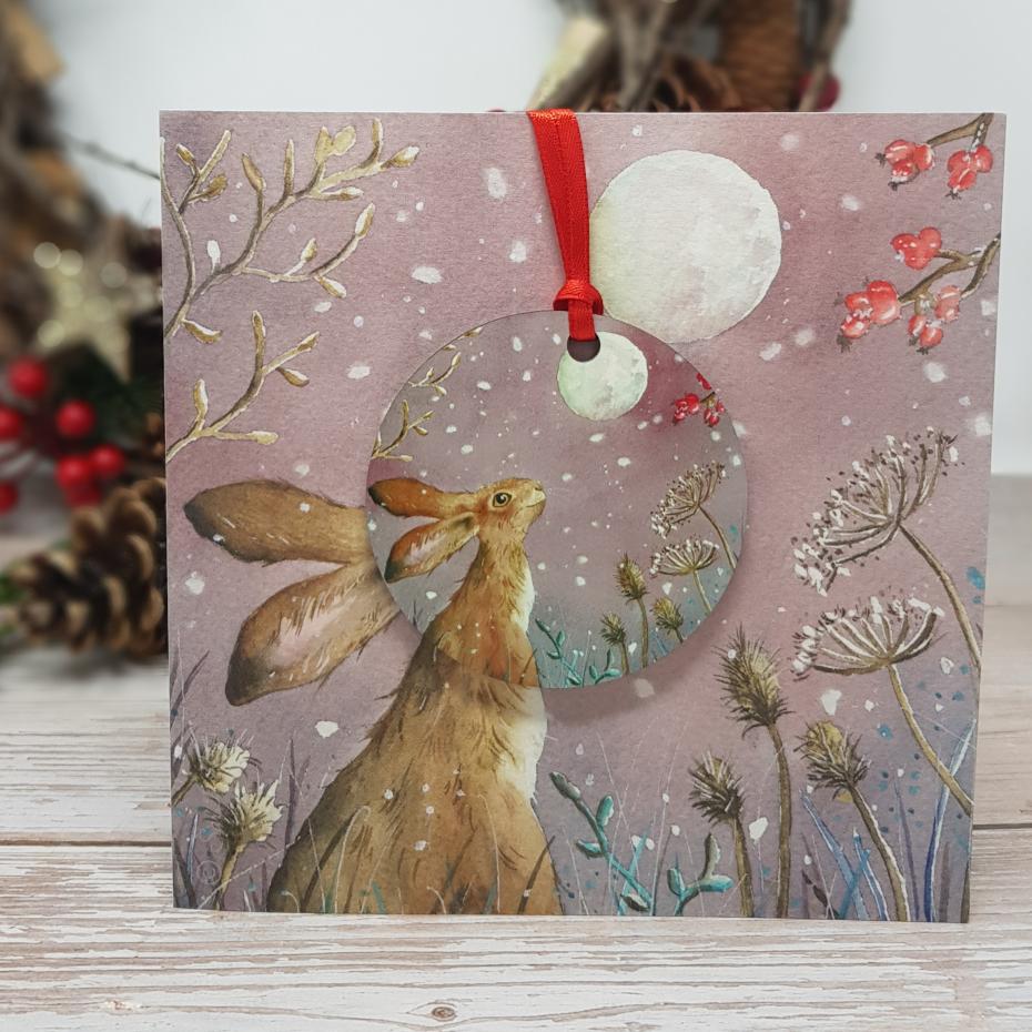 Berries & Snowflakes Bauble Card