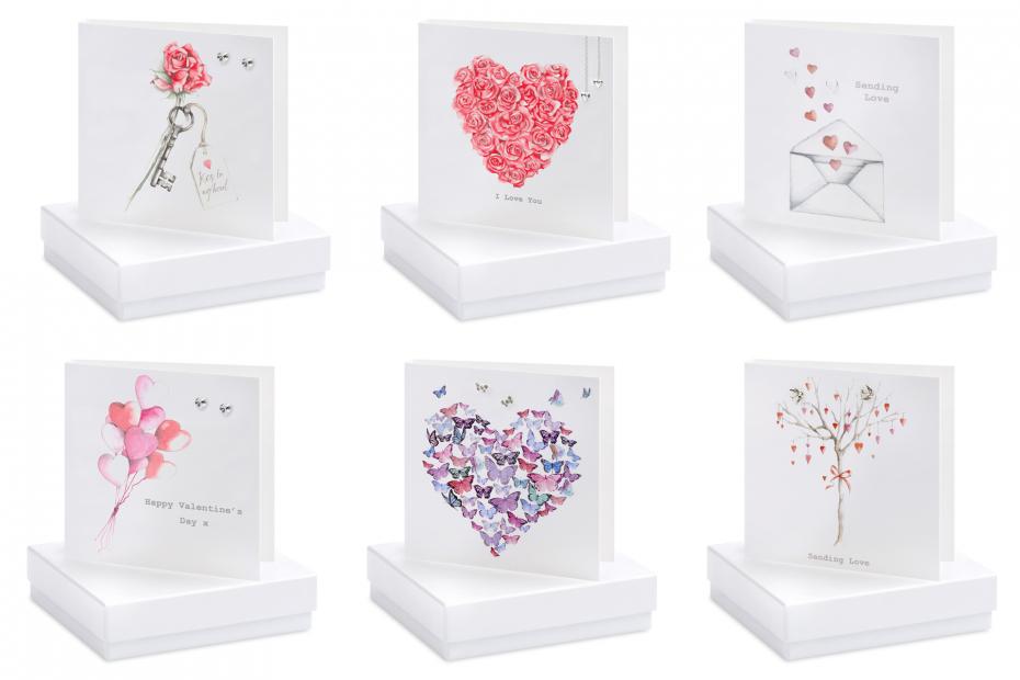 Love Sterling Silver Earring Jewellery Card & Gift Box Collection