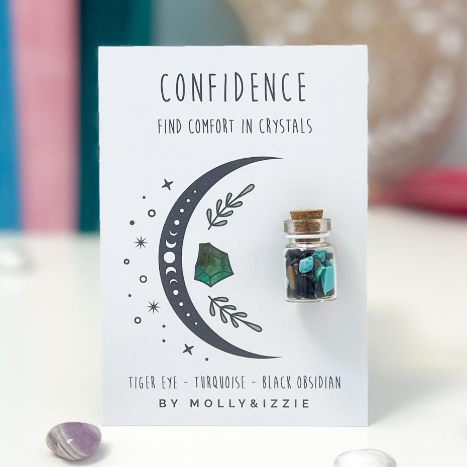 Created with wellbeing and encouraging affirmations in mind these little crystal jars are a unique way to gift a sentiment!
