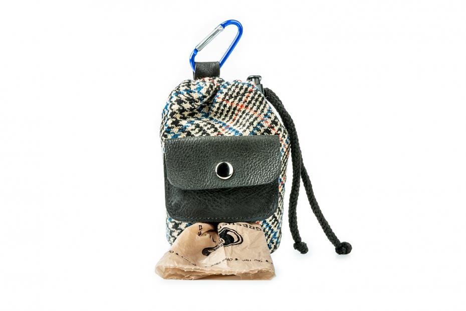 Dapper Dog treat bag in Prince of wales Tweed
