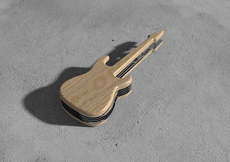 Guitar Multi Tool Closed on Surface