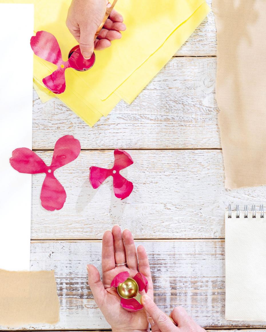 The Bouquet in a Book: Spring - each flower is shaped using simple tools you would find around the house and a few dabs of glue!