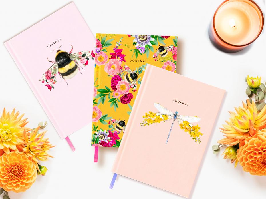 Wildlife Botanical fabric journals