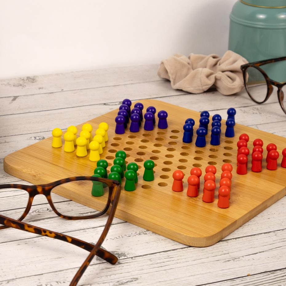 Eco Bamboo Chinese Chequers & Ludo
