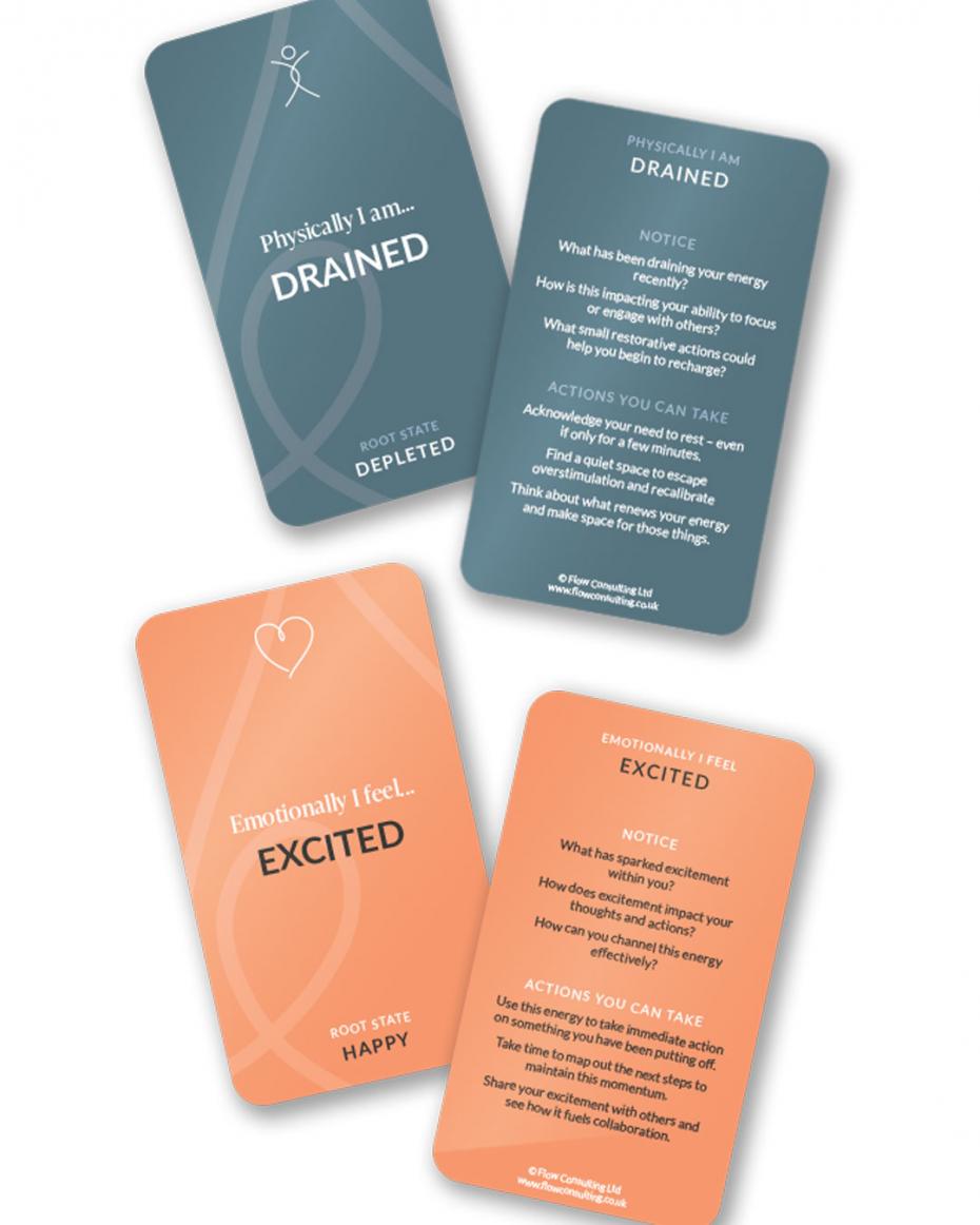 Front and back of two How are you REALLY? Check-in cards