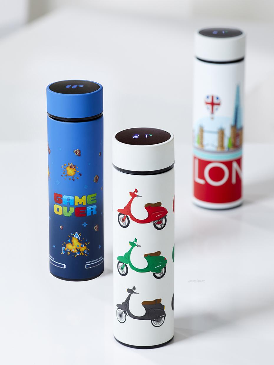 Insulated Digital Thermometer Reusable Bottle