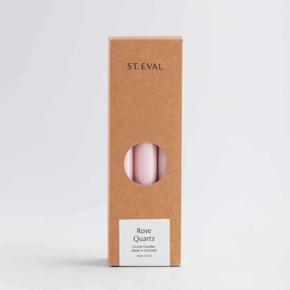 Rose Quartz Coloured Dinner Candles