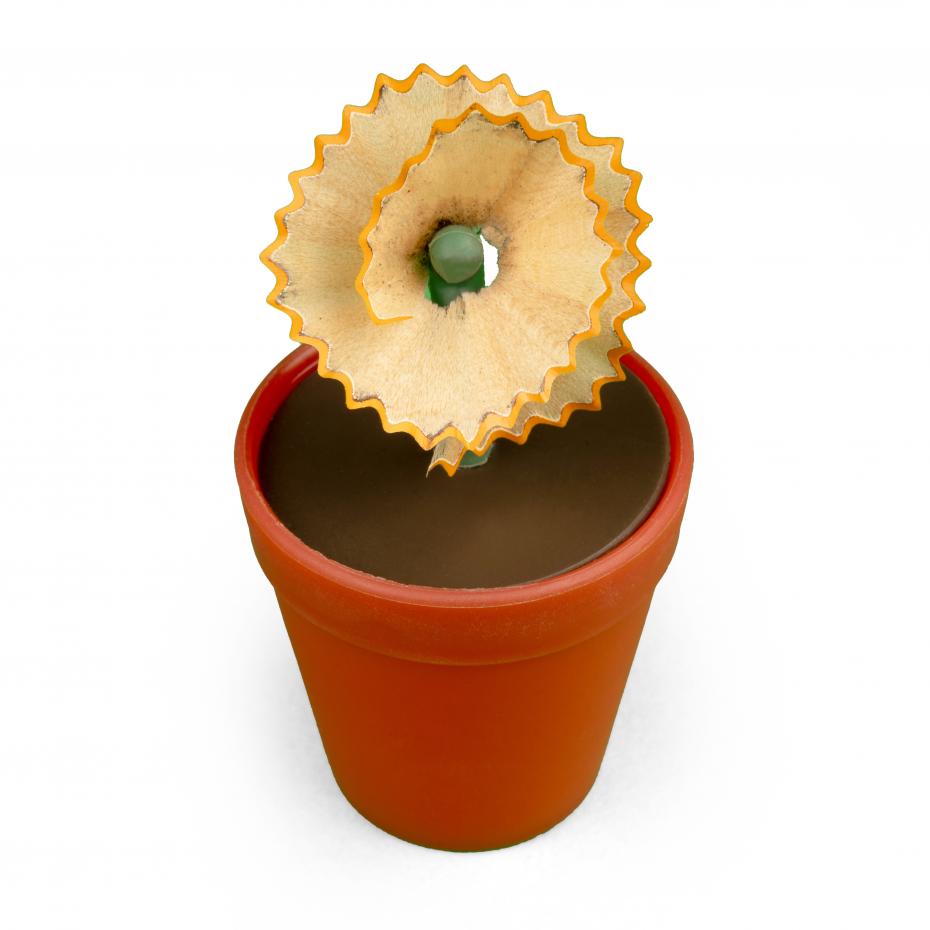 Flower Pot Pencil Sharpener out of packaging