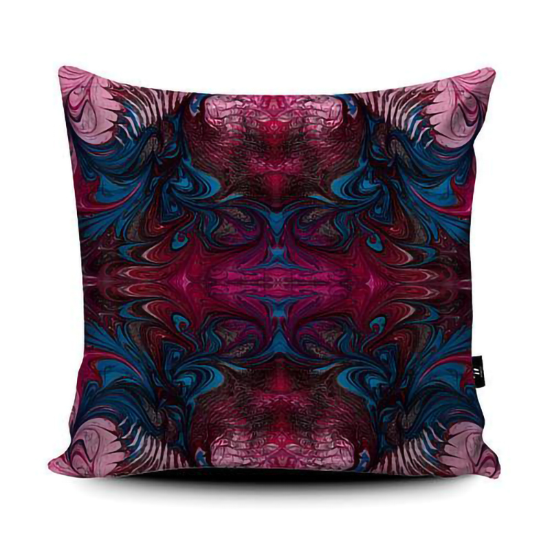 Paola De Giovanni-The Dragons Frames-square cushion, 18x18 and 22x22 inches