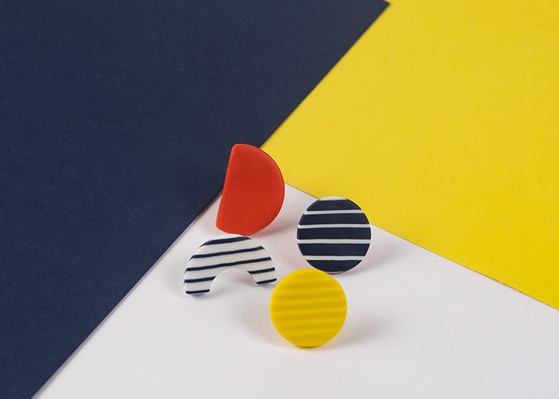 Breton set of 4 studs Nadege Honey