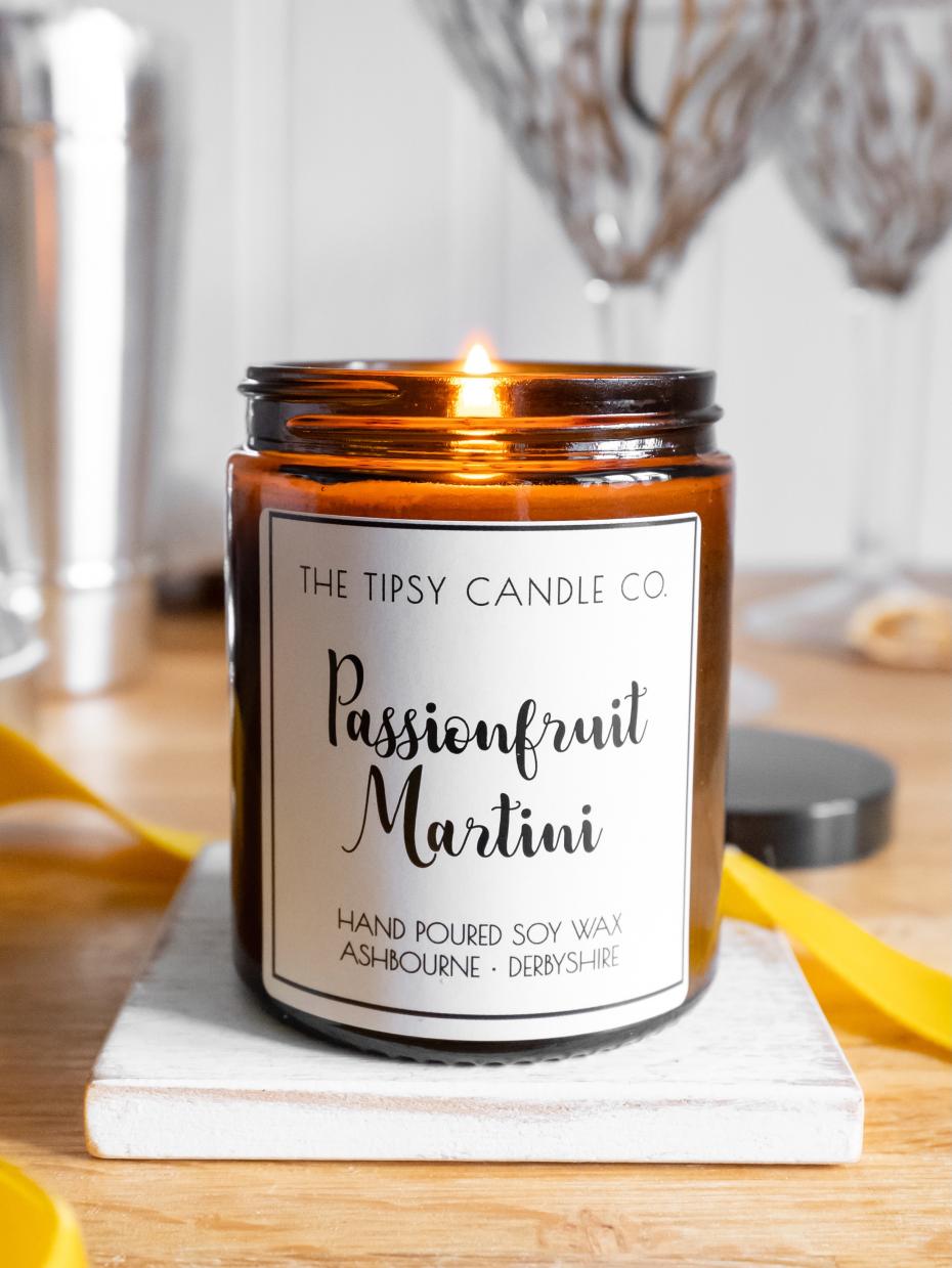 Passionfruit Martini in Amber Glass