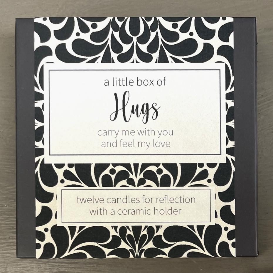 A Little Box of Hugs Twenty Minute Candle Set Front