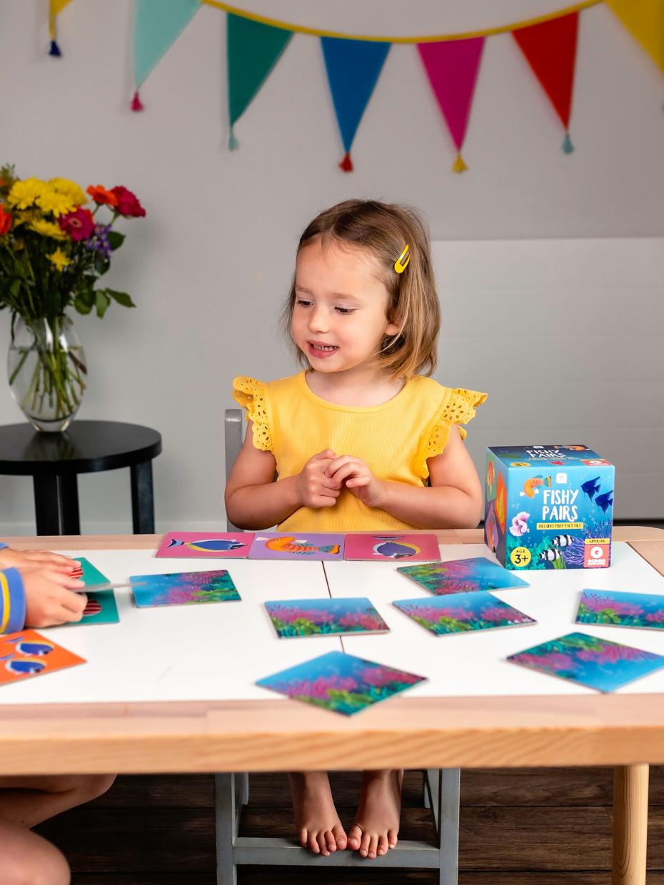 Our  Fishy Pairs game is 100% plastic free