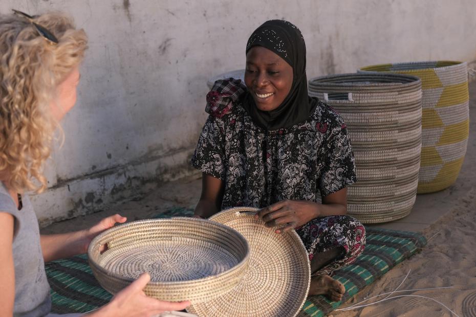 Artisanne founder with one of our weavers