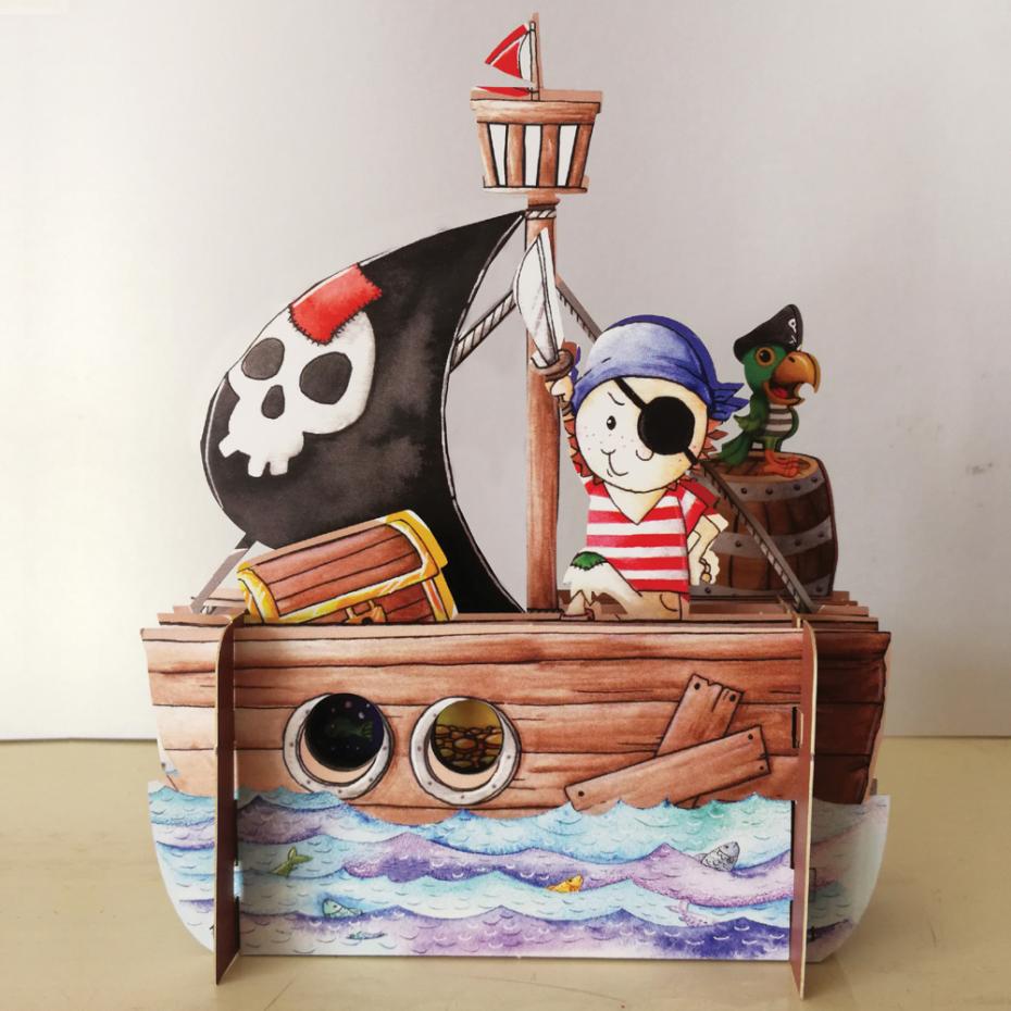 pirate boy pop up card