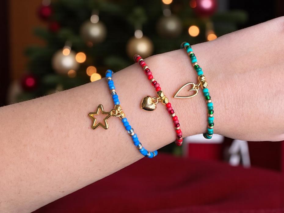 Model wearing our Festive Christmas Sentiment Bracelets