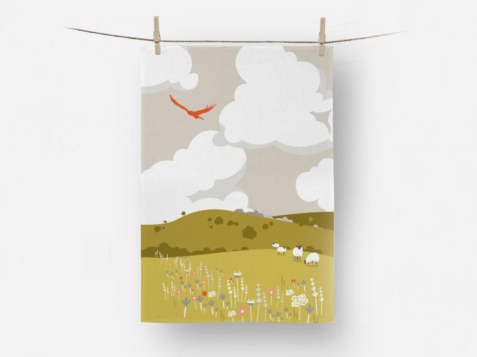 Rolling Hills 100% Cotton Tea Towel