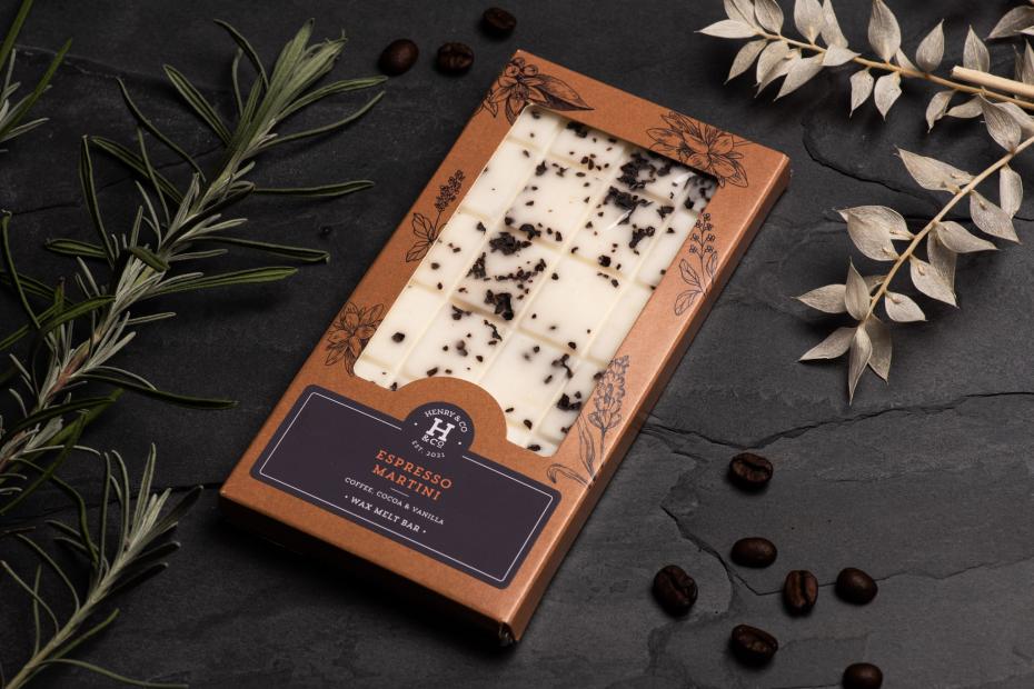 Henry & Co Artisan Wax Melt Bar in packaging