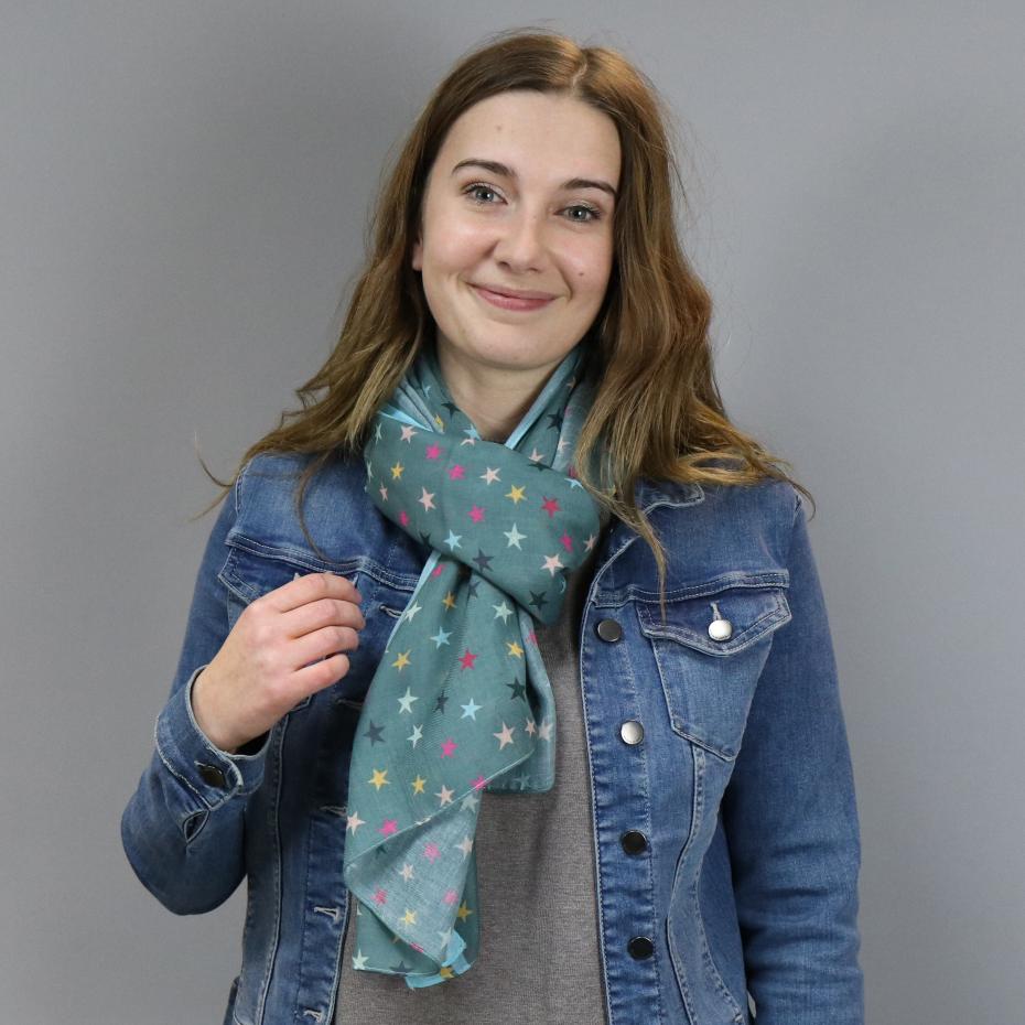 Falling stars - a PoM designed print on Recycled Polyester scarf
