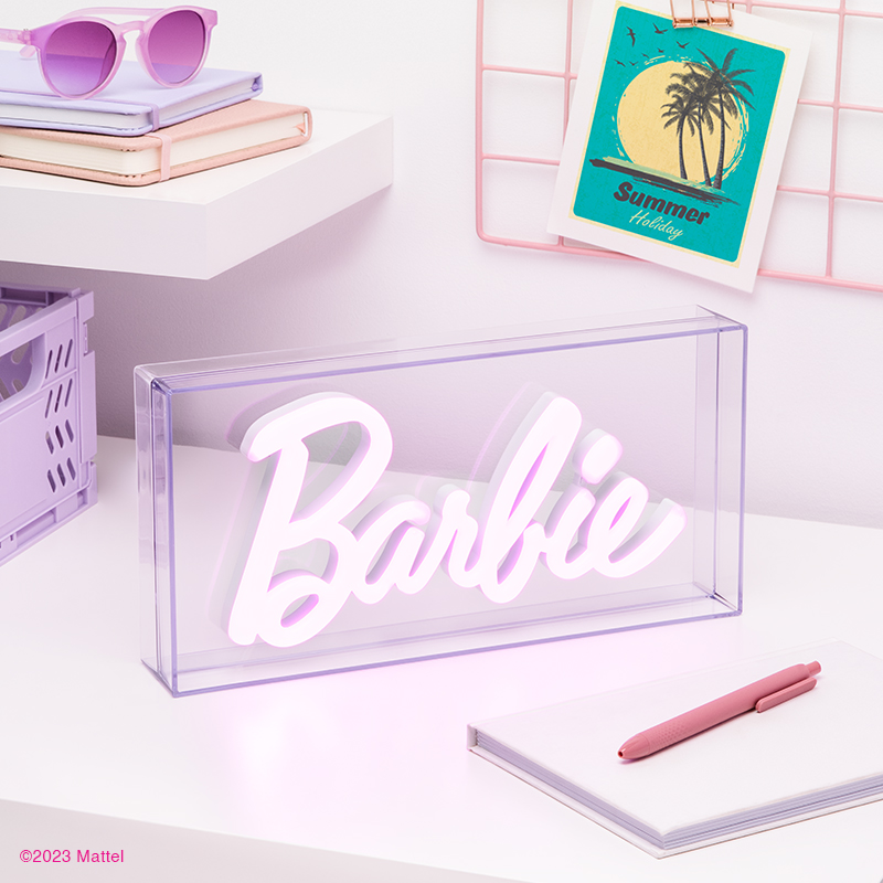 Barbie LED Neon Light lifestyle photo showing the light on