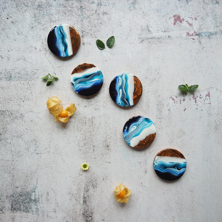 Ocean Olive Wood Coasters