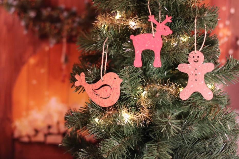 Decorations on Christmas tree