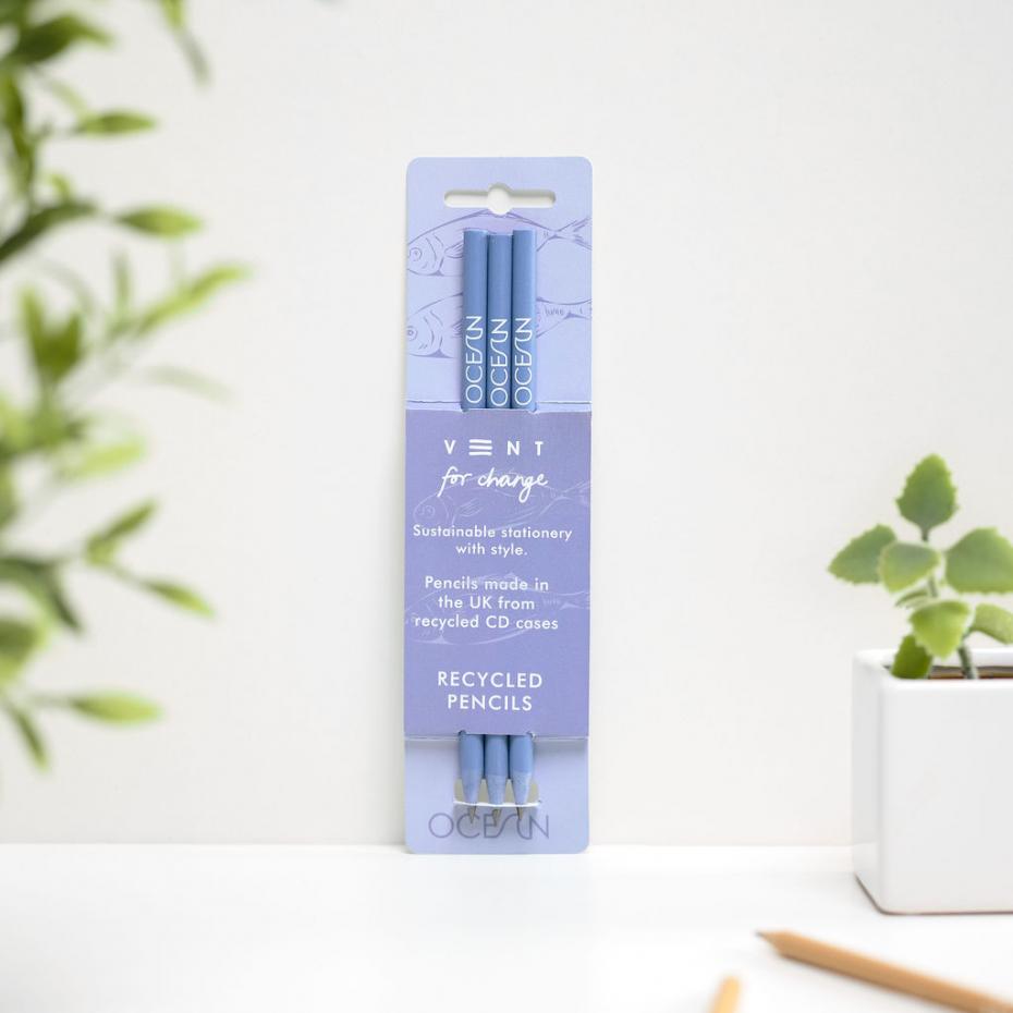Sea Blue recycled pencil set