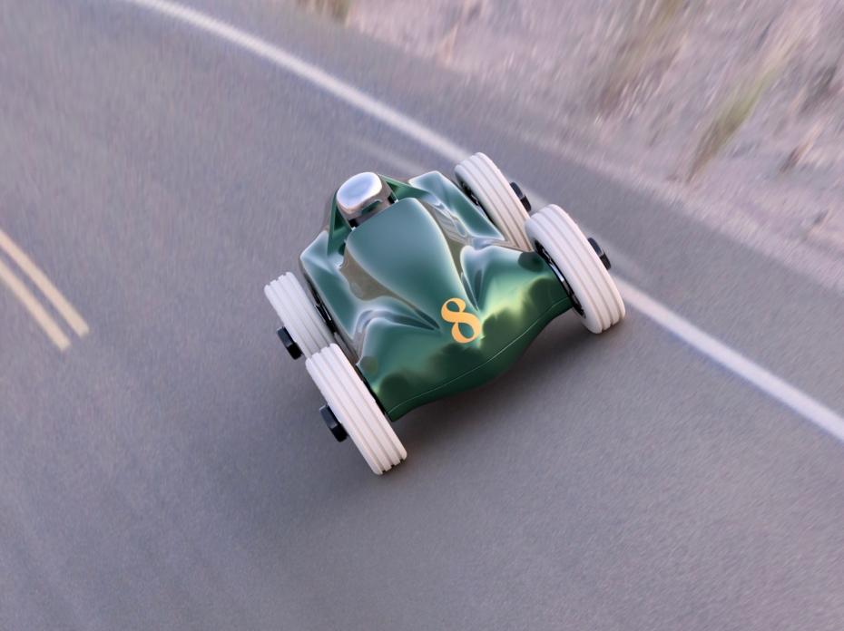 Type 4 Metallic Green on the open road