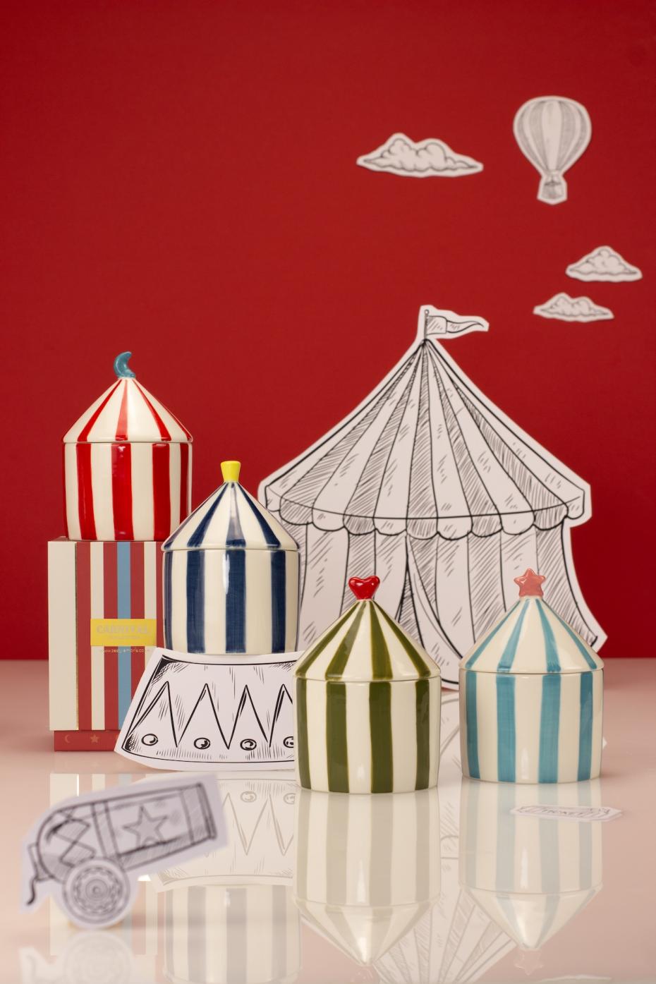 Olive, Red, Blue and Navy Candles