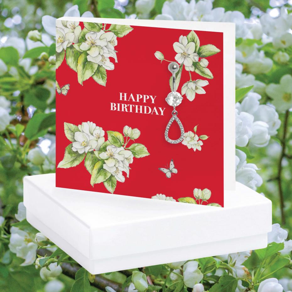 Bright Blooms Collection - Boxed Card with Surgical Steel Belly Bar