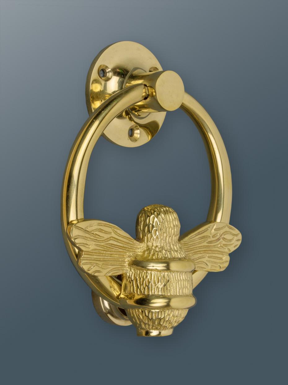 Brass Bumble Bee Ring Door Knocker - Brass Finish