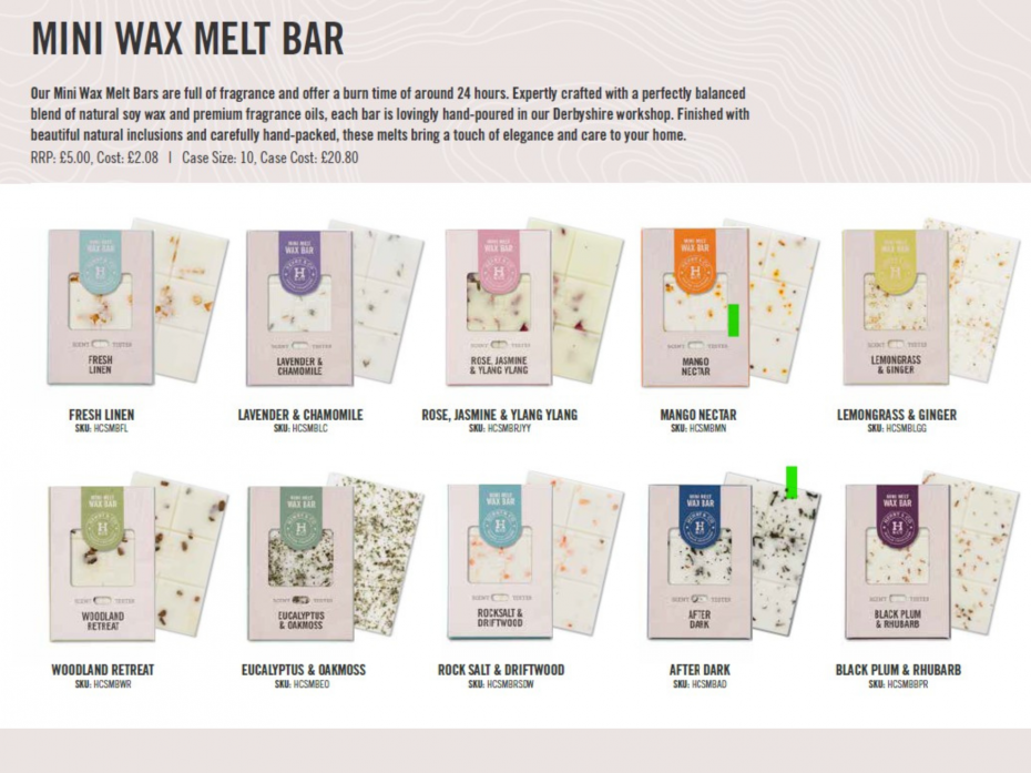 Mini Wax Melt Bars &ndash; Small in Size, Big on Beautiful Fragrance.